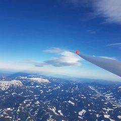 Flugwegposition um 11:23:26: Aufgenommen in der Nähe von Veitsch, St. Barbara im Mürztal, Österreich in 3912 Meter
